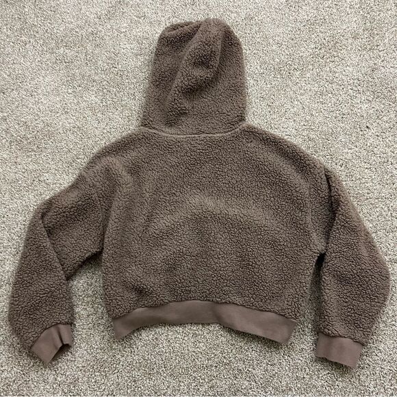 Skims Cropped Teddy Full Zip Hoodie Women's L - Picture 3 of 9